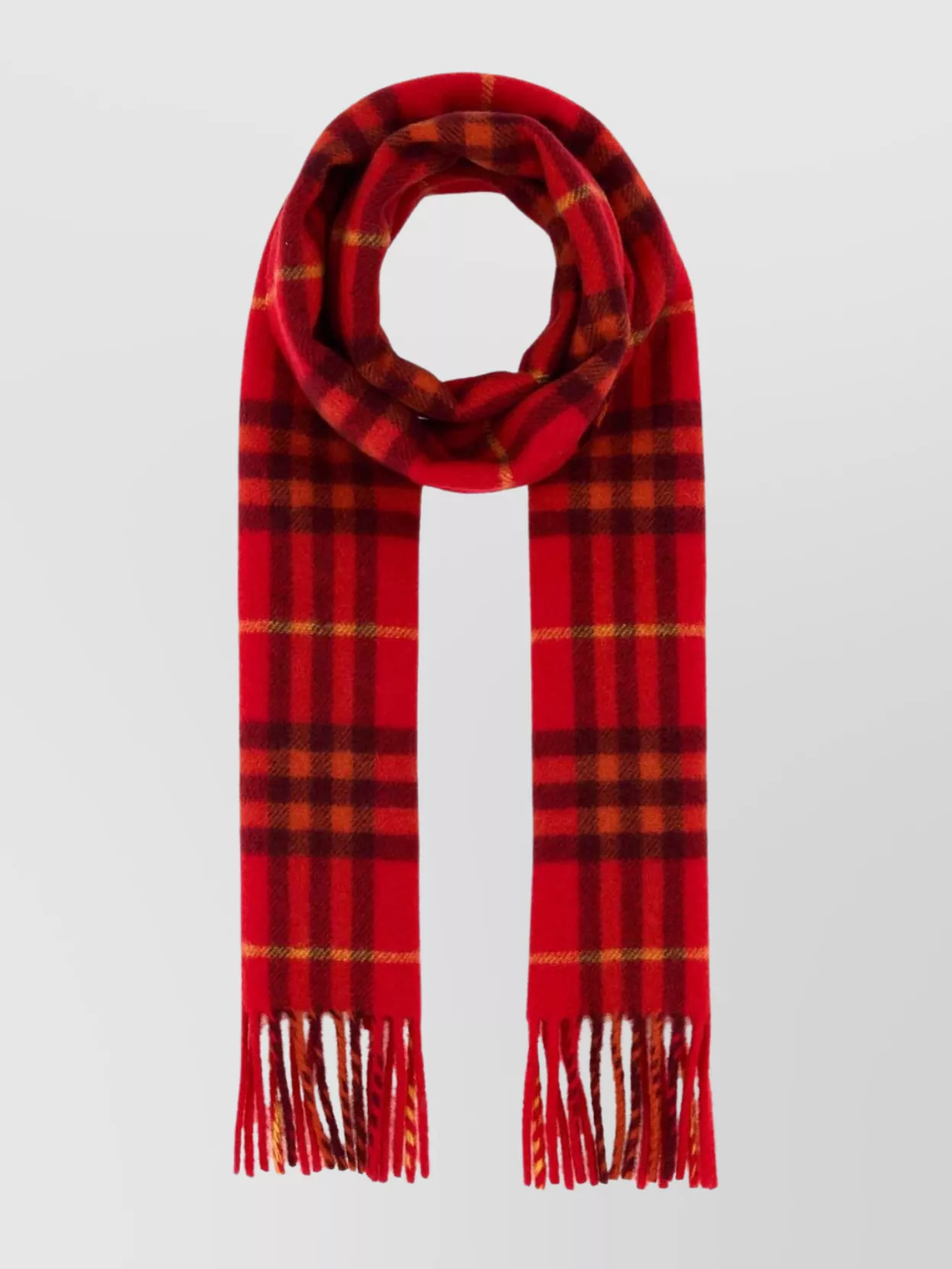 Burberry Cashmere Scarf With Embroidered Fringed Edges