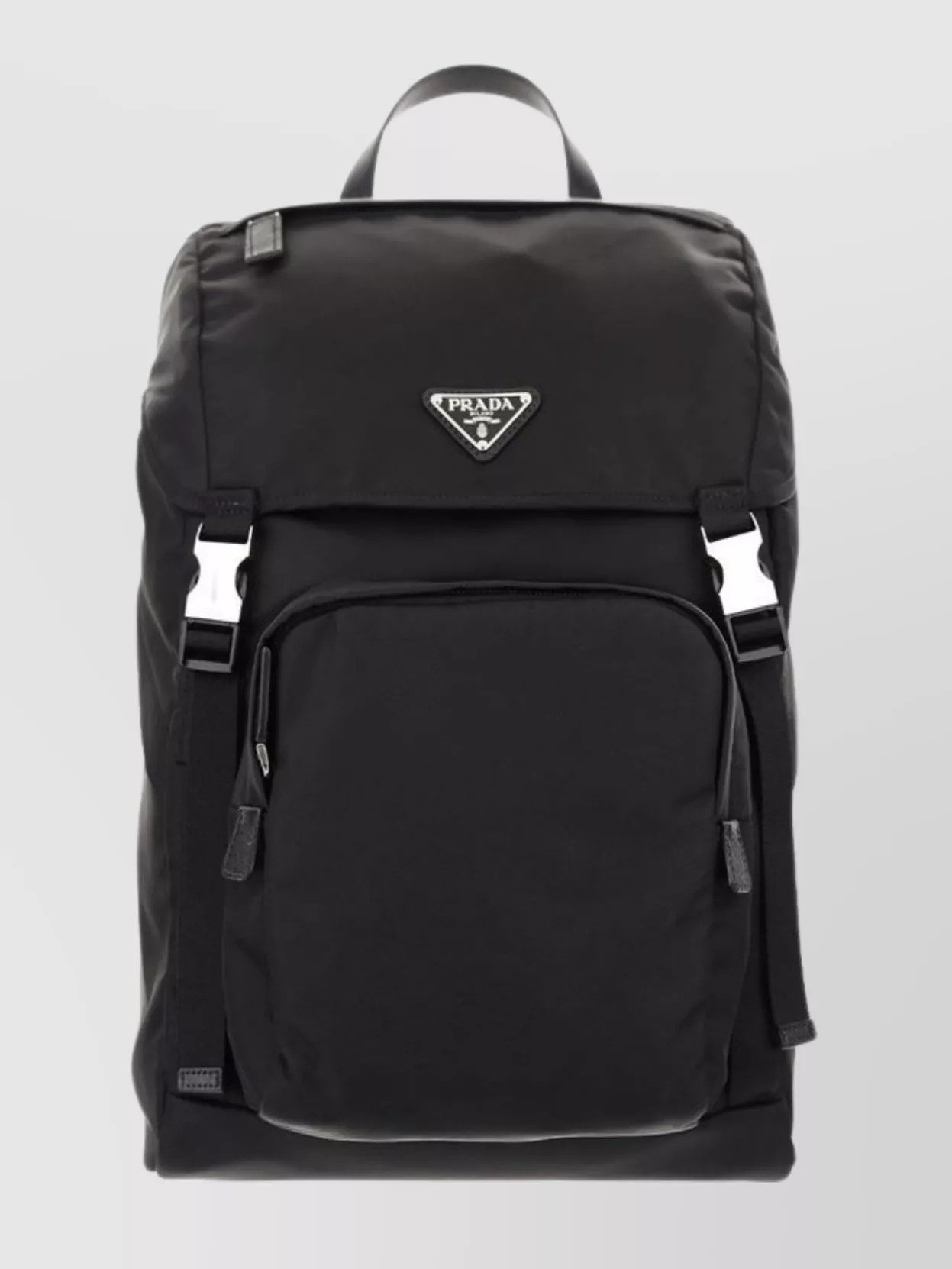 Prada Top Handle Mesh Panel Backpack In Black