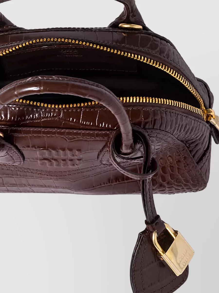 Miu Miu Mini Crocodile-Embossed Calf Leather Mini Bag