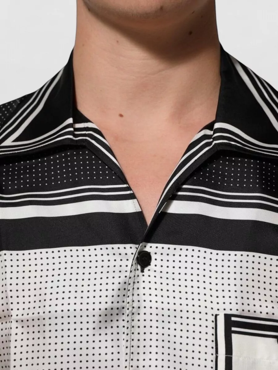 Dolce&Gabbana Silk Printed Polo Shirt