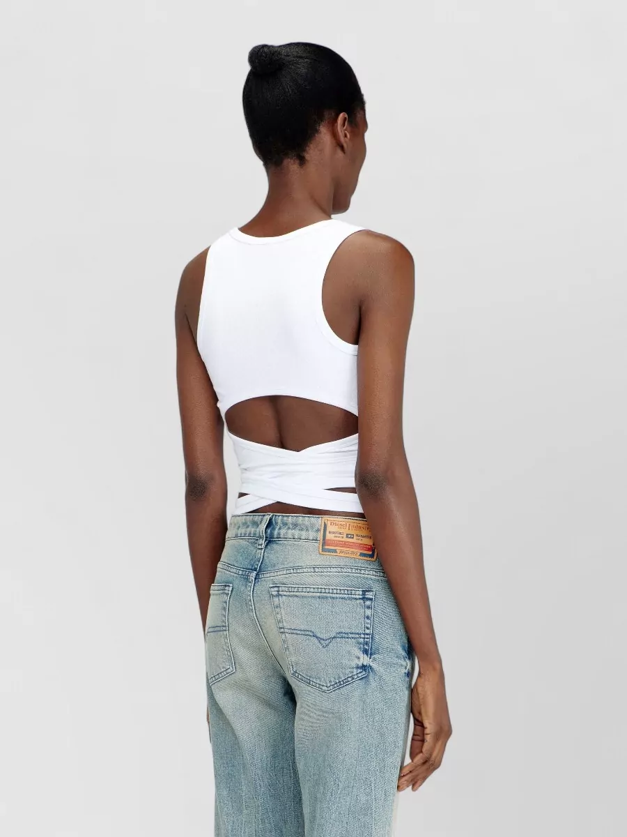 Diesel Ribbed Slim-Fit Cropped Wrap Tank Top