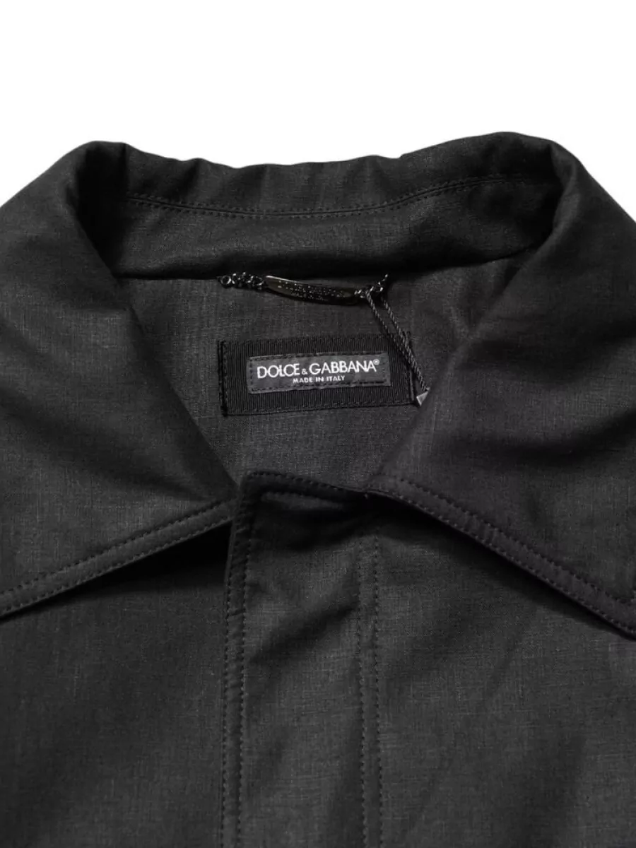 Dolce&Gabbana Linen Single Breasted Trench Coat