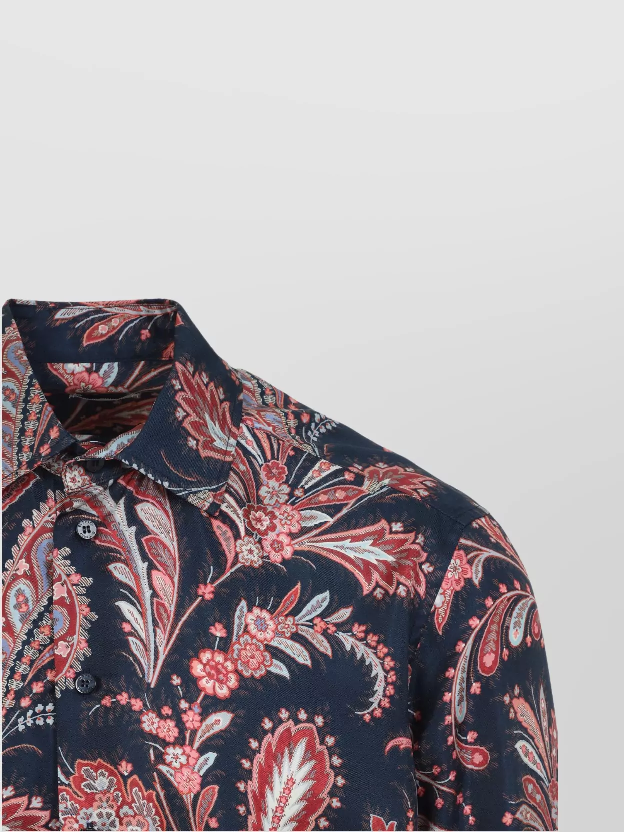 Etro Paisley Print Silk Shirt With Long Sleeves