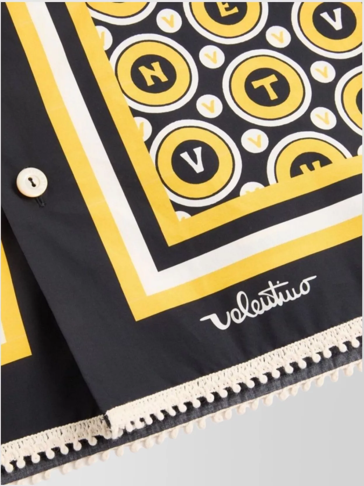Valentino Garavani Graphic Print Short Sleeve Shirt With Notched Collar