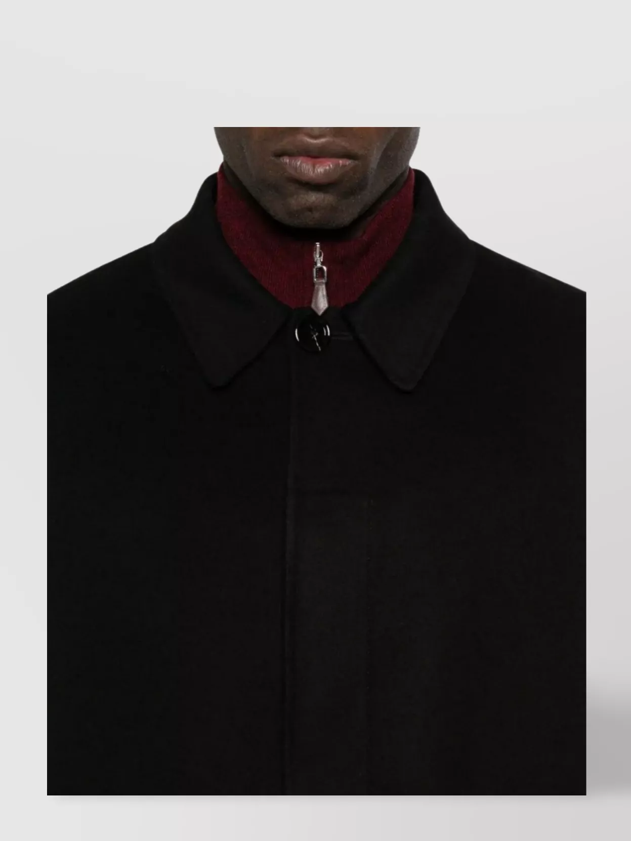 Lardini Collared Wool Coat Featuring Side Pockets