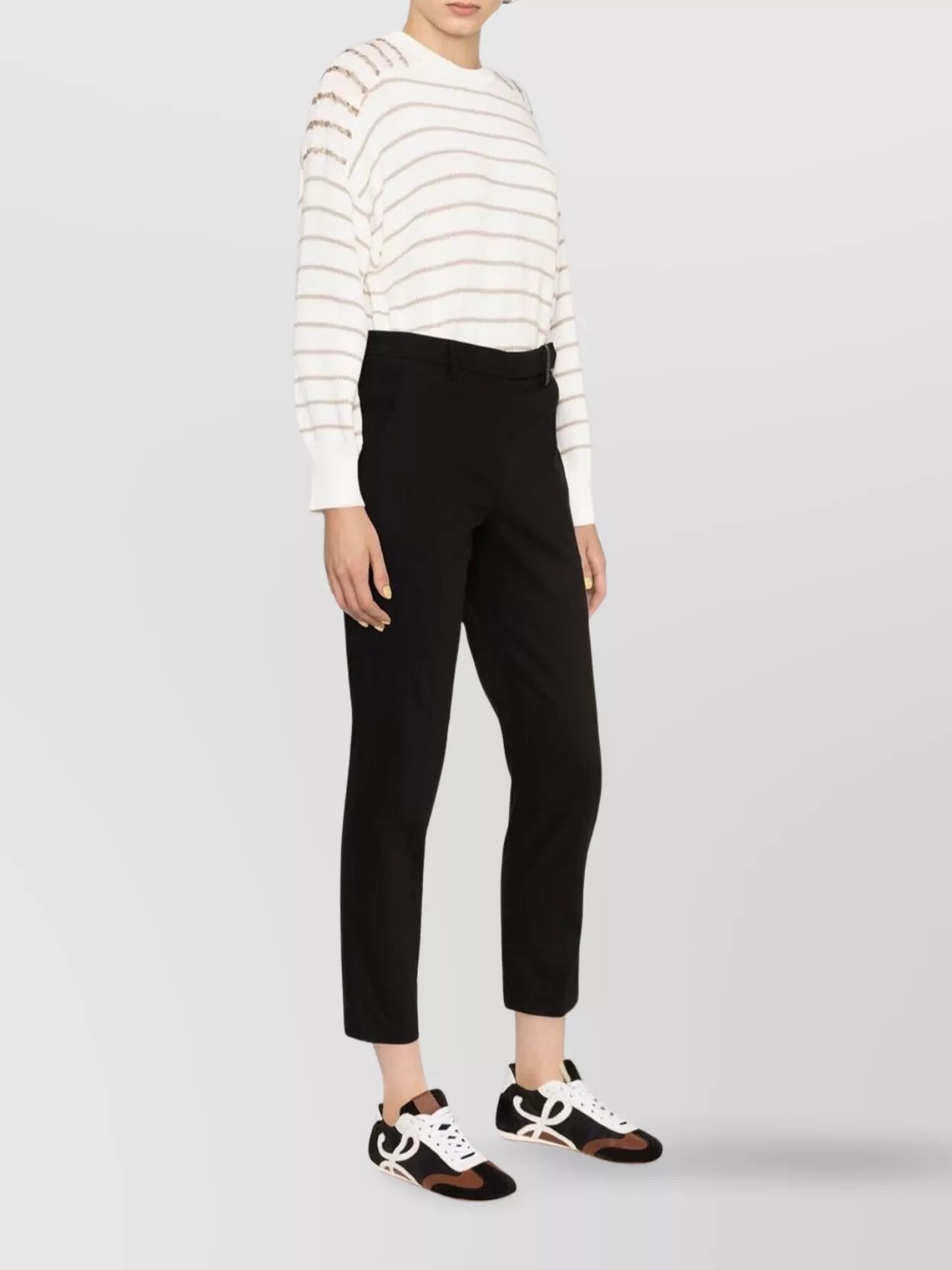 Brunello Cucinelli Slim Fit Trousers With Belt Loops And Side Pockets In Black