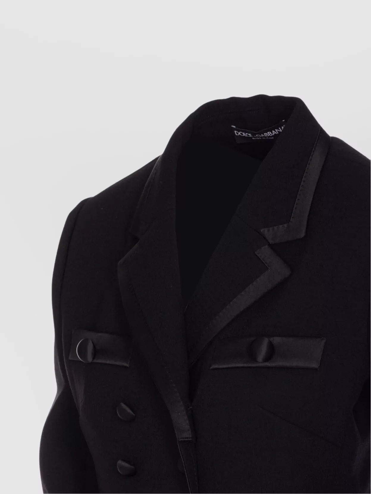 Dolce&Gabbana V-Neck Cropped Jacket Satin Trim