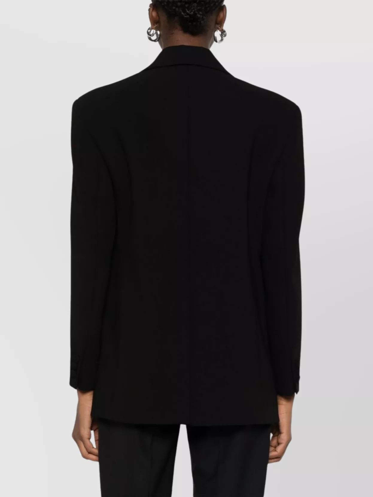 Max Mara Structured Jacket With Padded Shoulders And Notched Lapels In Black