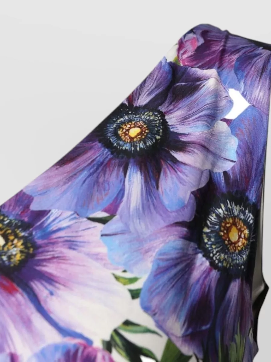 Dolce&Gabbana Anemone Print Pleated Midi Dress