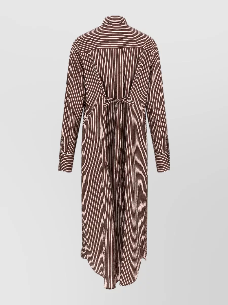 Le Twins Striped Cotton Poplin Midi Shirt Dress