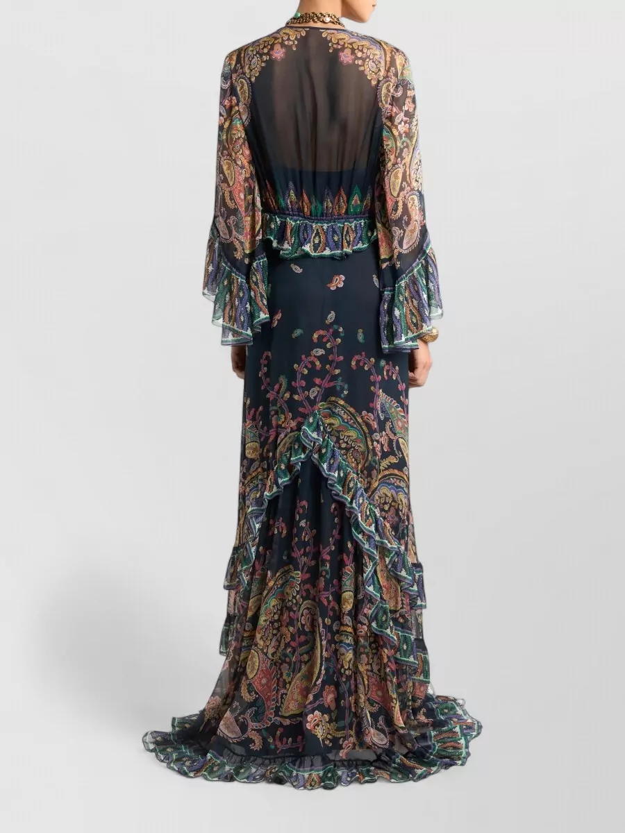 Etro Silk V-Neck Maxi Dress