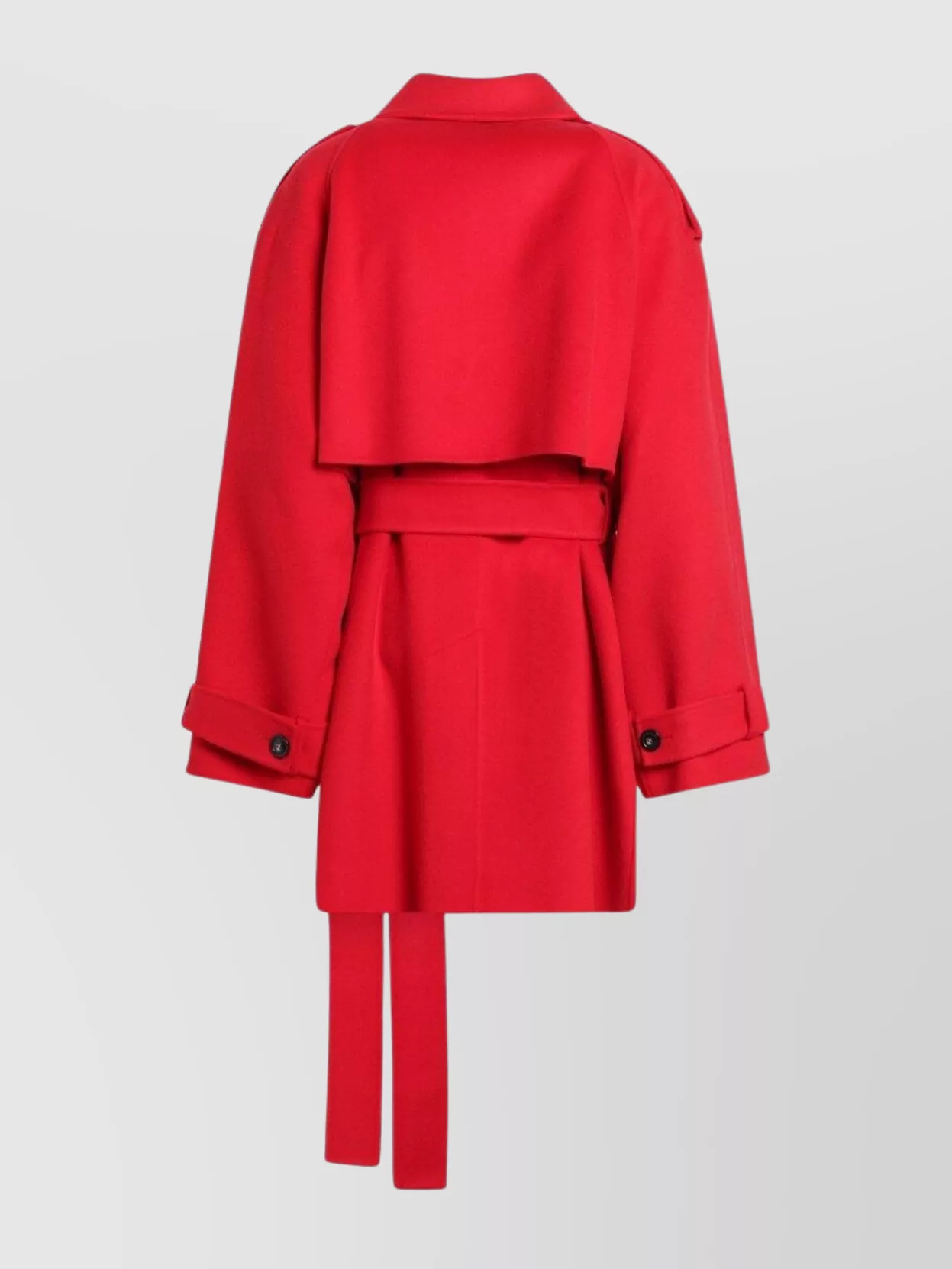 Sportmax Belted Trench Coat Featuring Wide Lapels In Red
