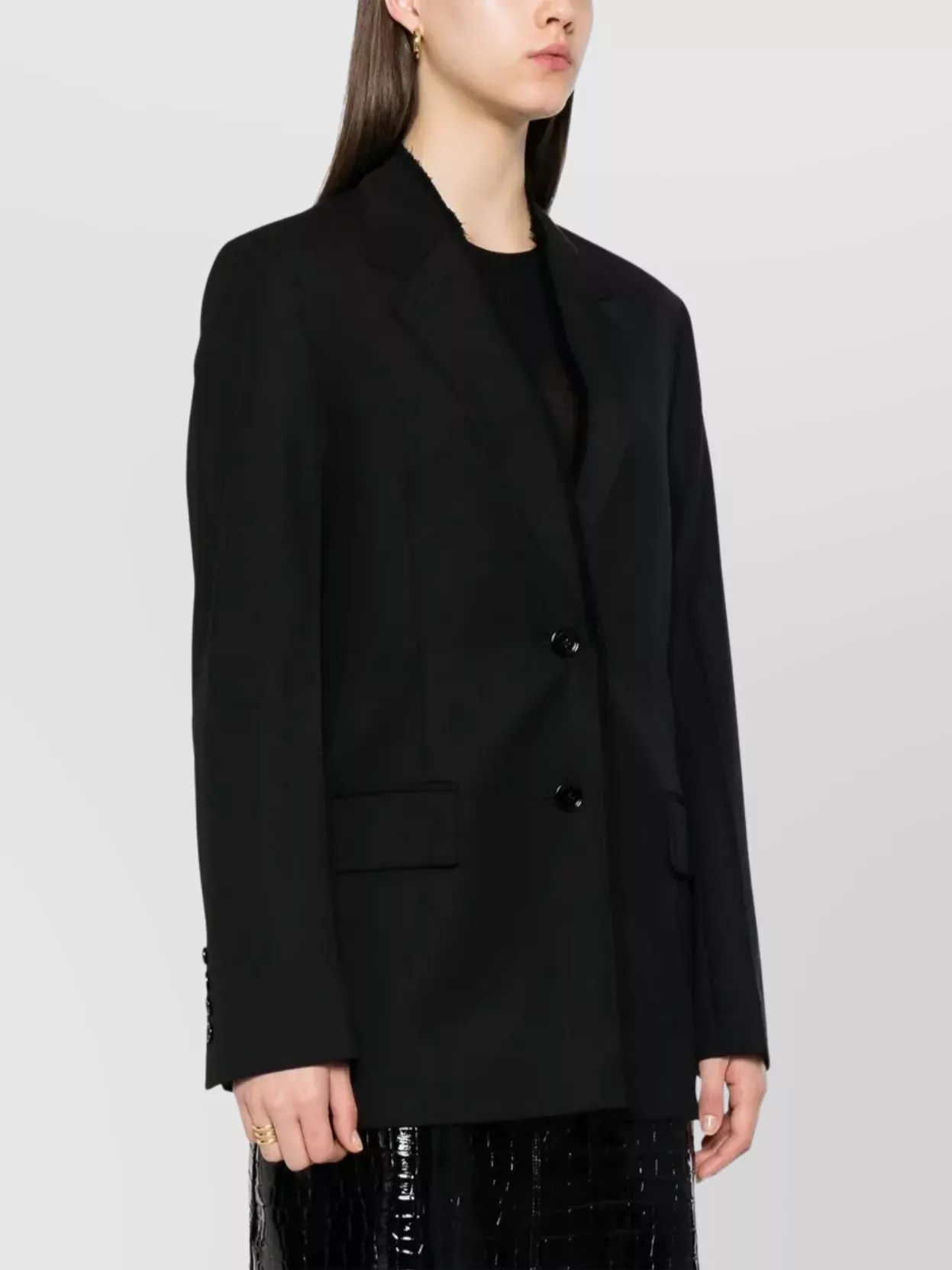 Totême Lapel Jacket With Raw Cut Finish