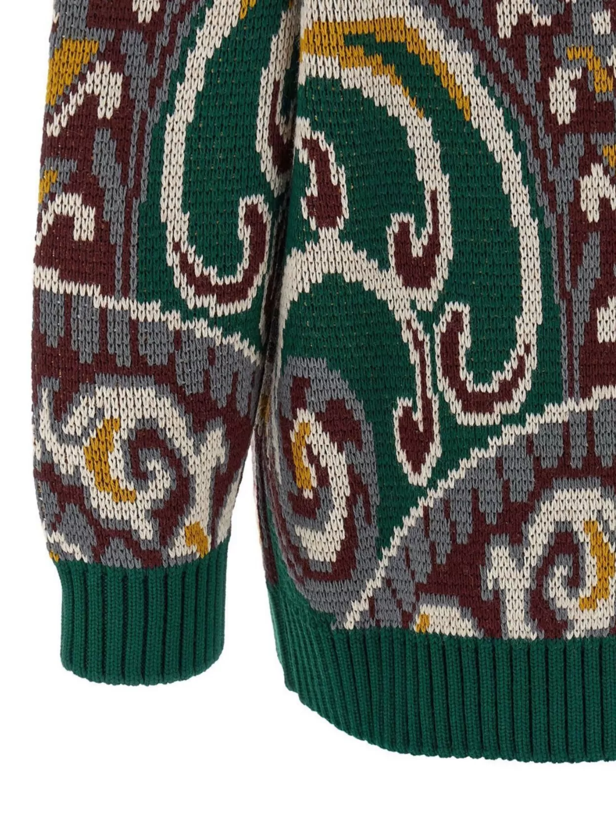 Etro Crew Neck Wool Sweater With Paisley Design