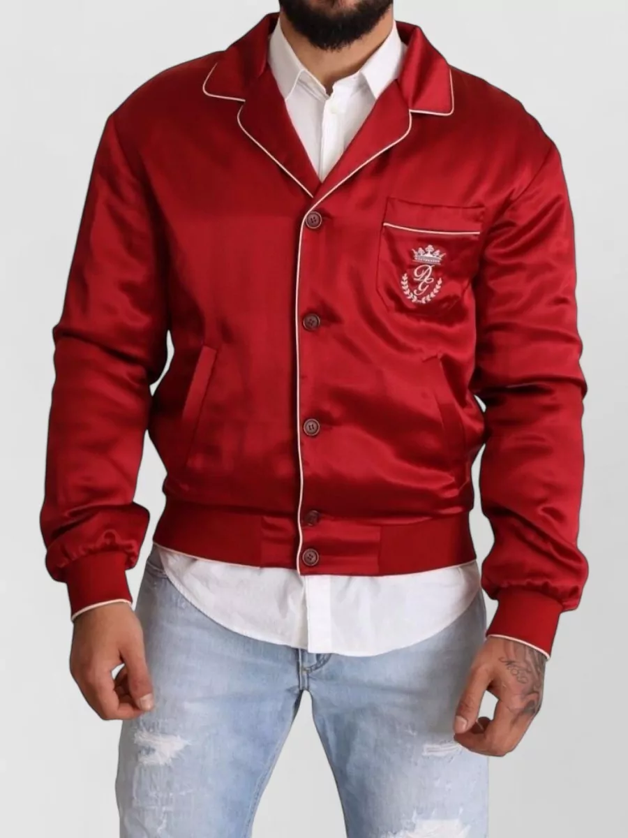 Dolce&Gabbana Silk button bomber jacket