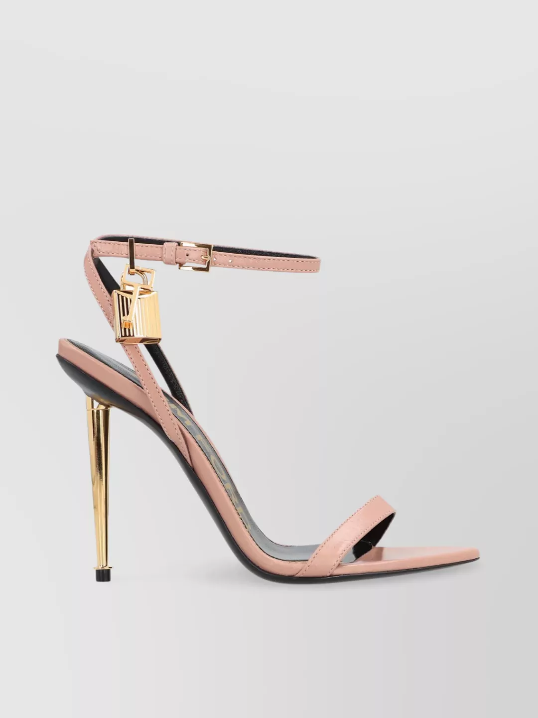 Shop Tom Ford Leather Sandals Gold-tone Heel