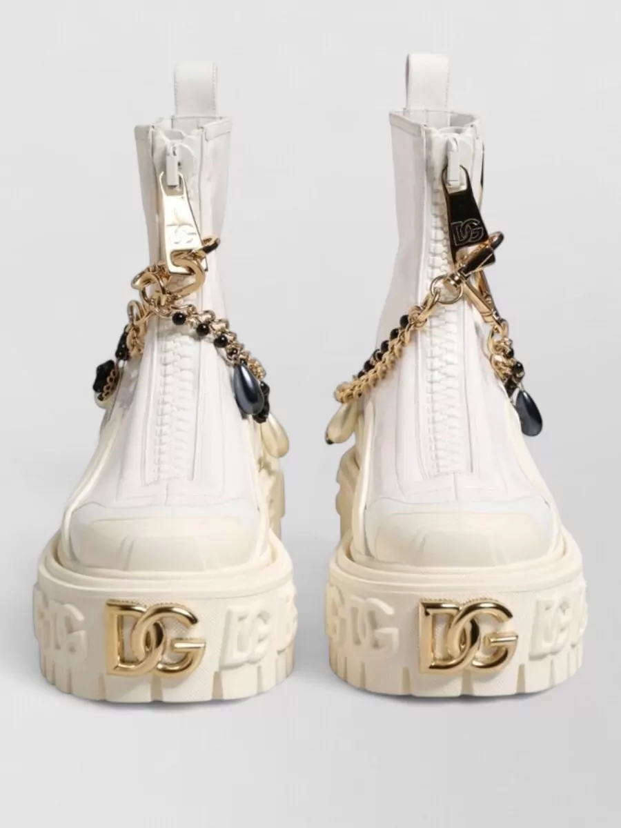 Dolce&Gabbana Leather Logo Ankle Boots