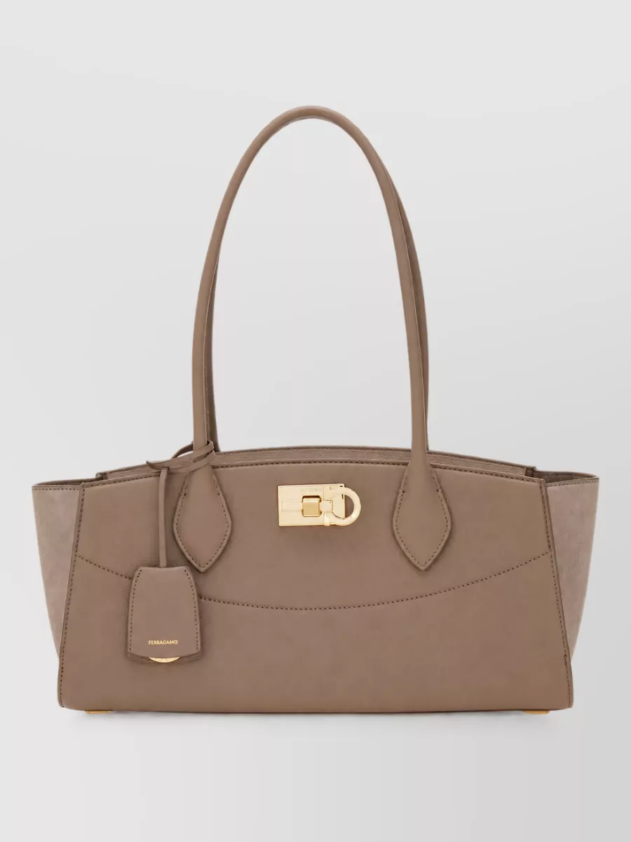 Ferragamo st soft ew leather tote bag