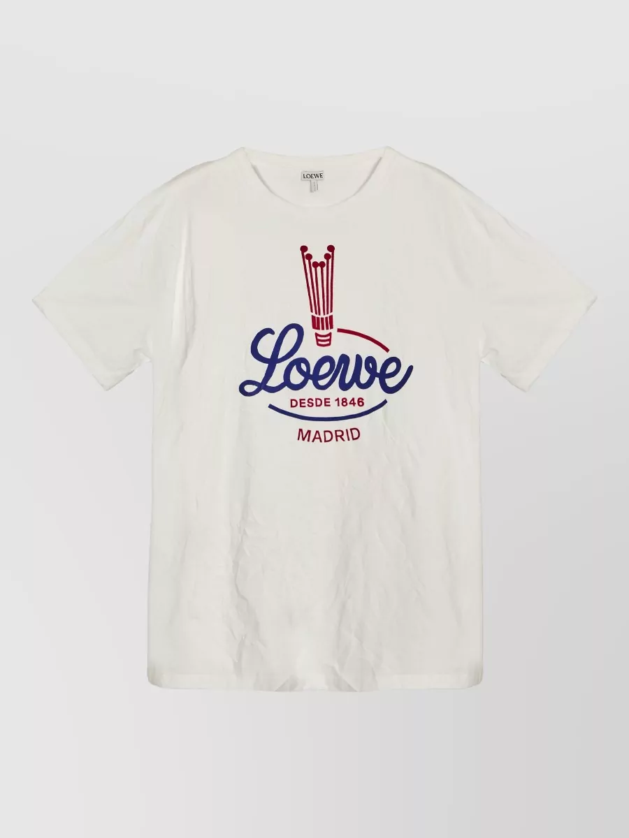 Loewe Crinkled Logo Print Draped T-Shirt