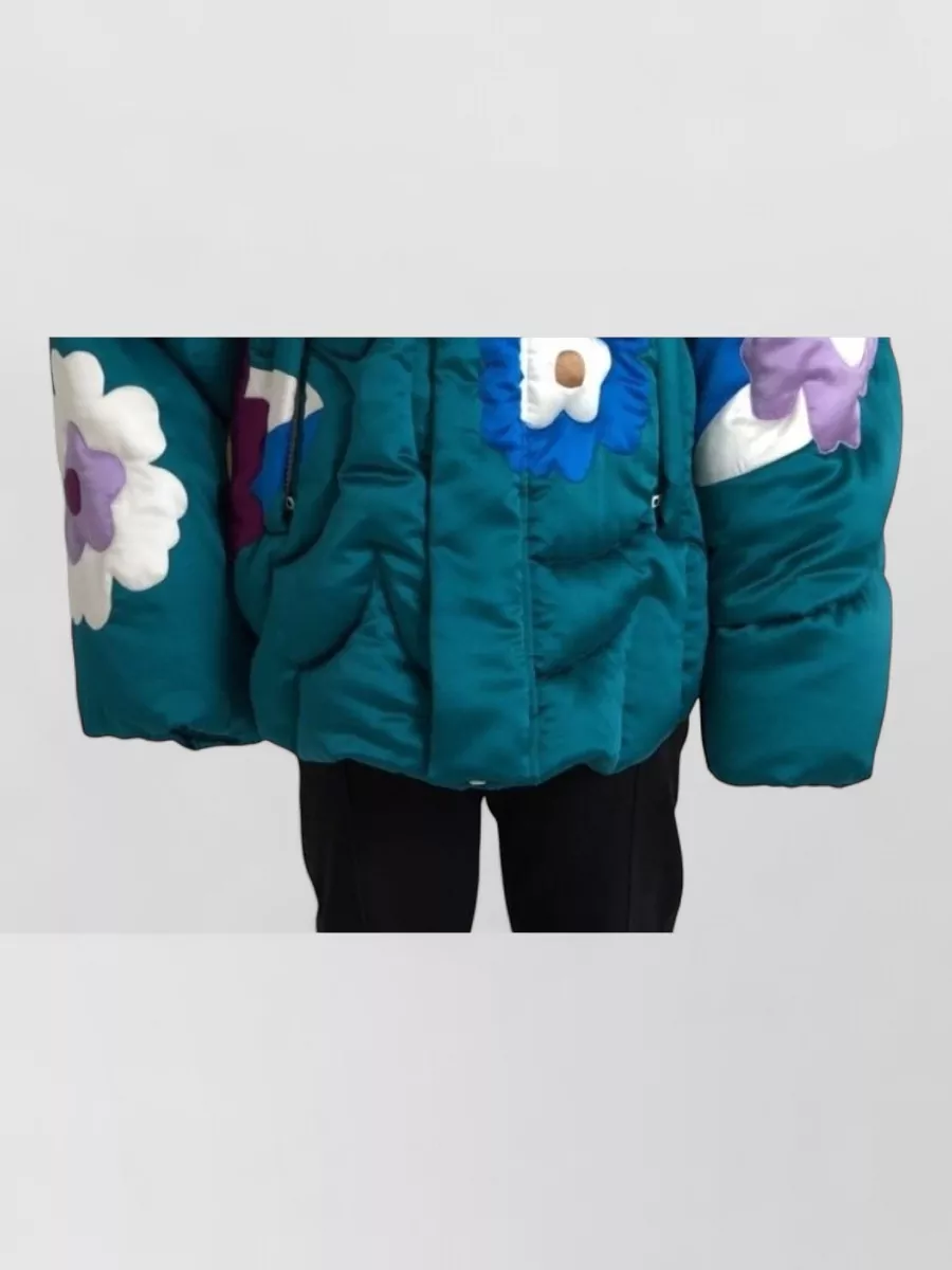 Dolce&Gabbana floral appliqué oversized puffer jacket