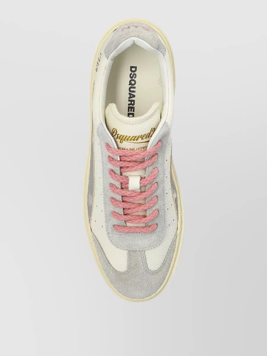 Dsquared2 Sneakers Perforated Sides Contrast Stitching Rubber Sole