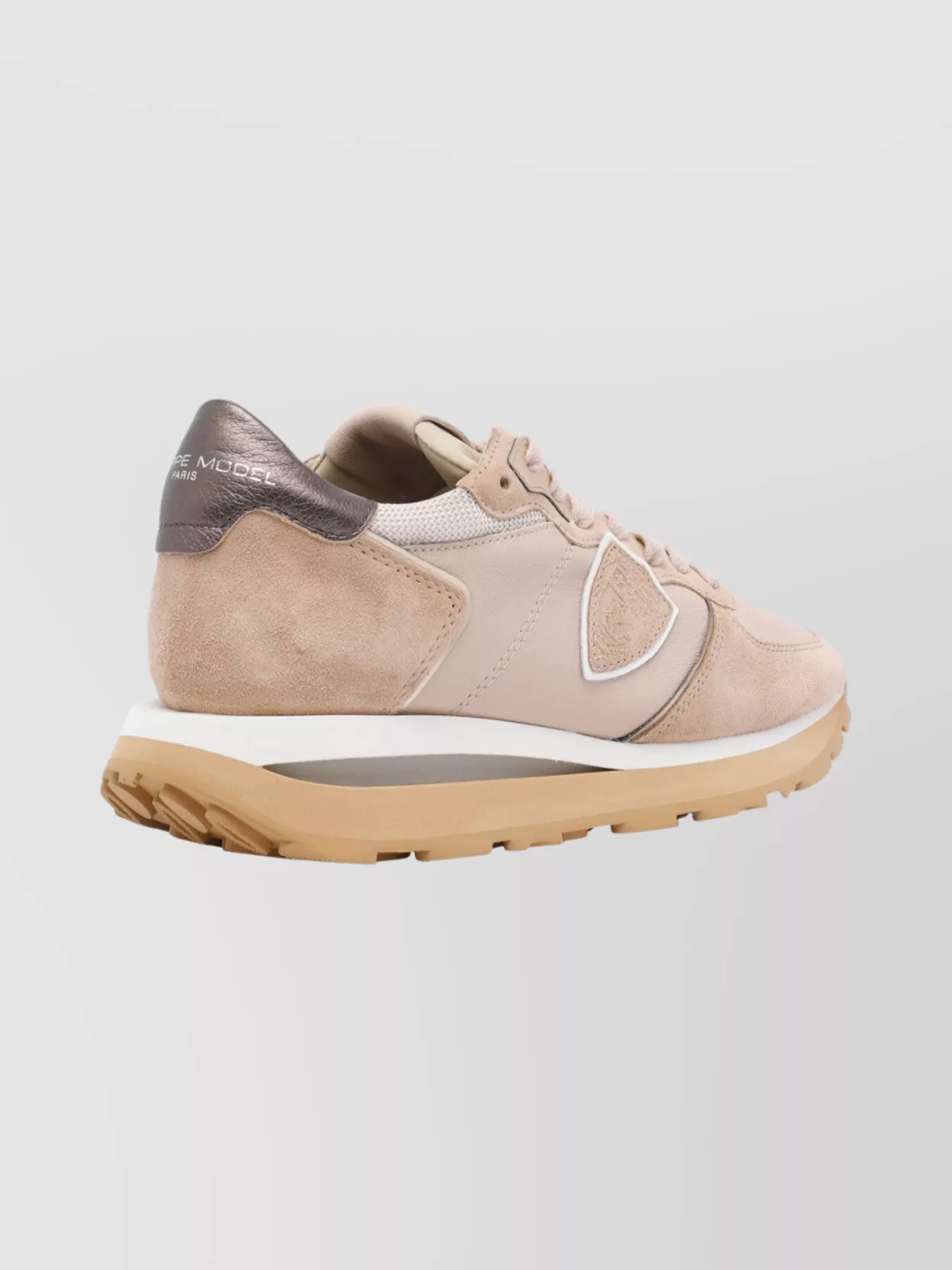 Philippe Model Suede And Fabric Low Top Sneakers In Brown