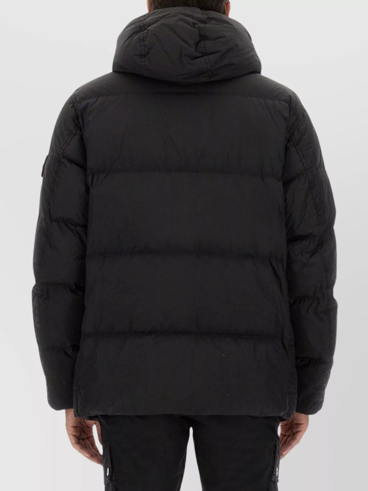 Stone Island Buttoned Pockets Hooded Quilted Jacket
