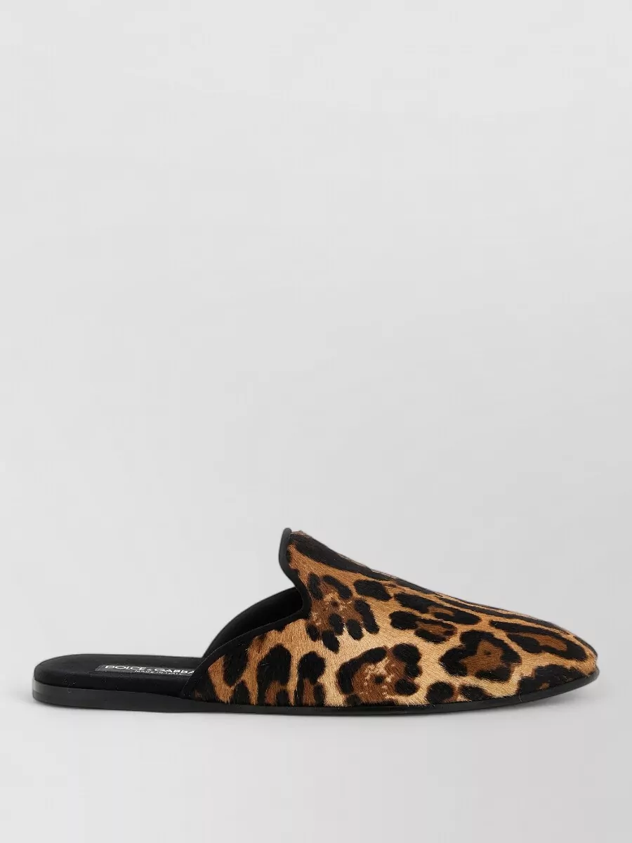 Dolce&Gabbana Leather Print Slippers