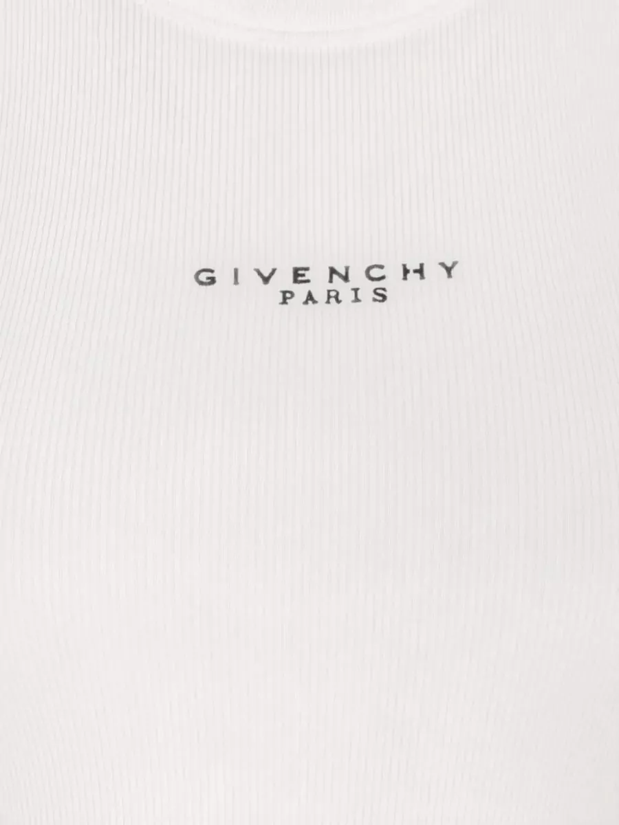 Givenchy Ribbed Knit Stretch Tank Crew Neck