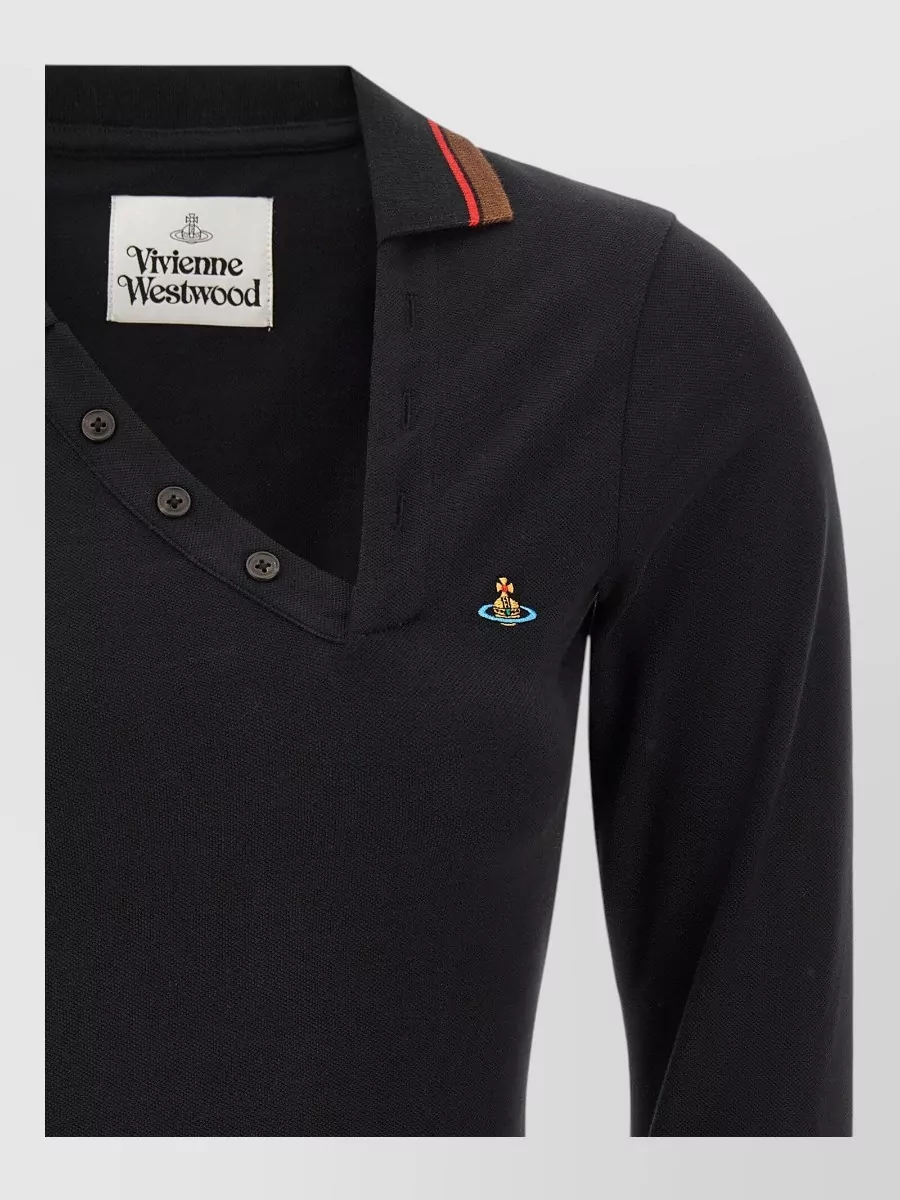 Vivienne Westwood Asymmetric Long Sleeve Polo Shirt