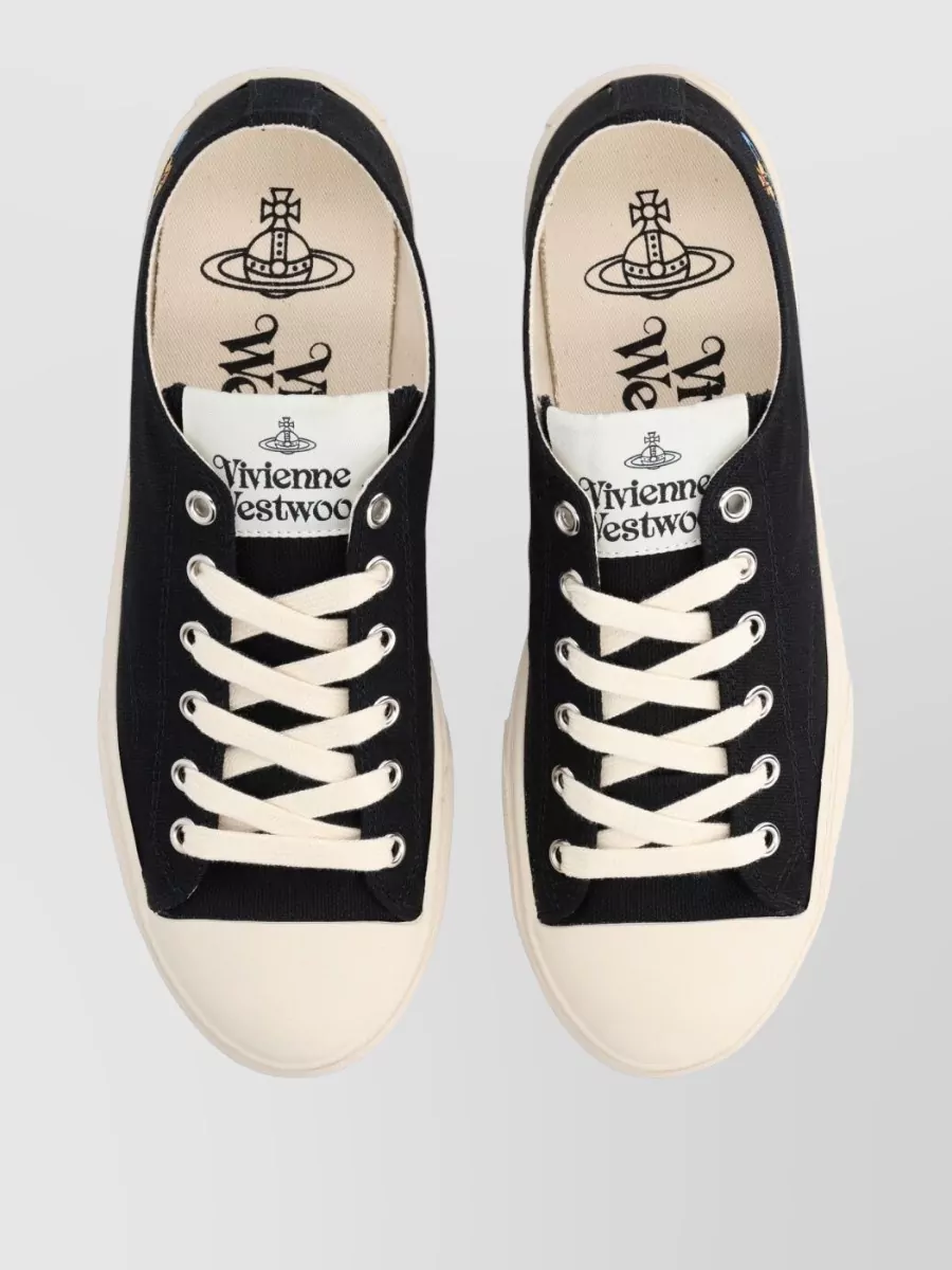 Vivienne Westwood Canvas Low Top Sneakers Rubber Sole