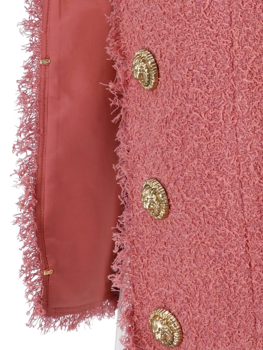 Balmain Tweed Crew Neck Suit Jacket