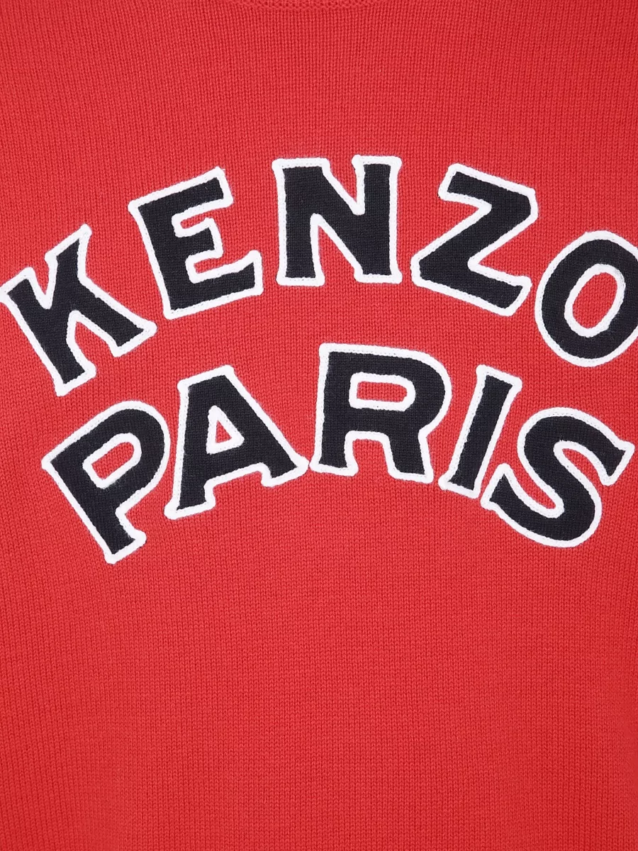 Kenzo Wool V-Neck Ribbed Hem Jumper