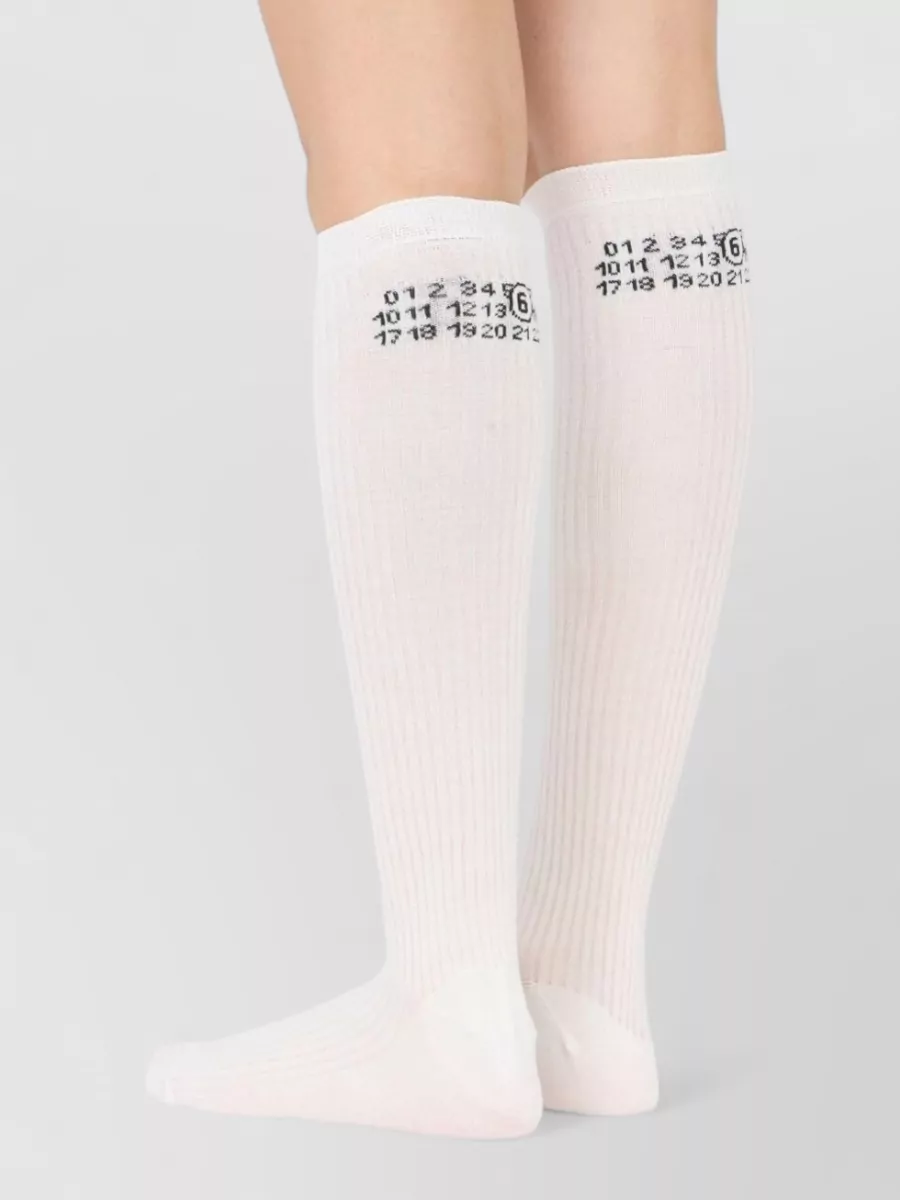 Mm6 Maison Margiela Ribbed Logo Socks