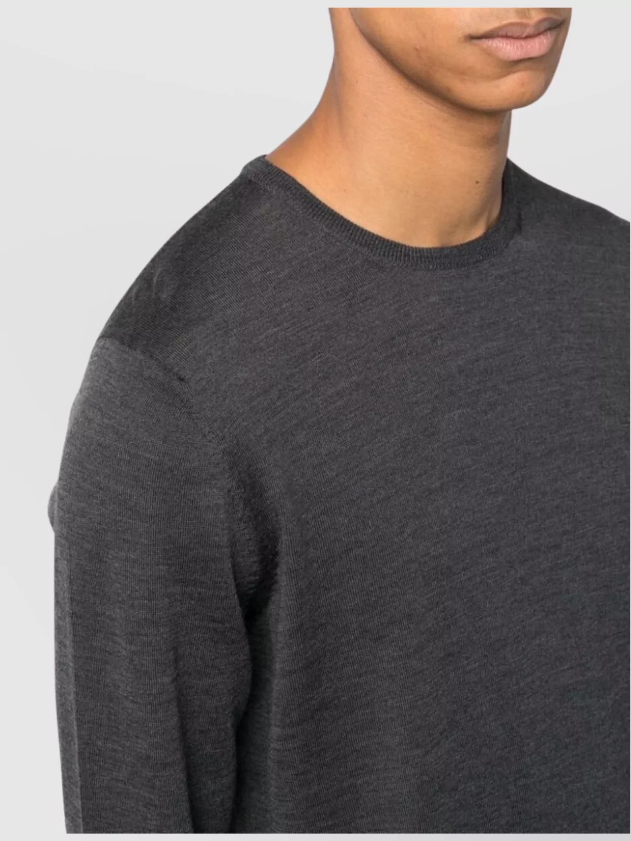 Lardini Men's Crew Neck Sweater With Mottled Yarn