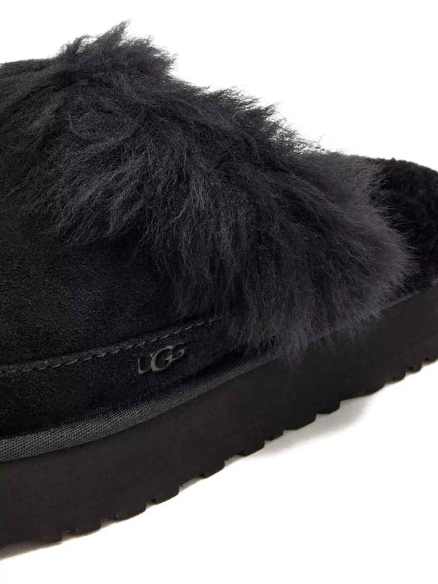 Ugg Suede Shearling Platform Slippers