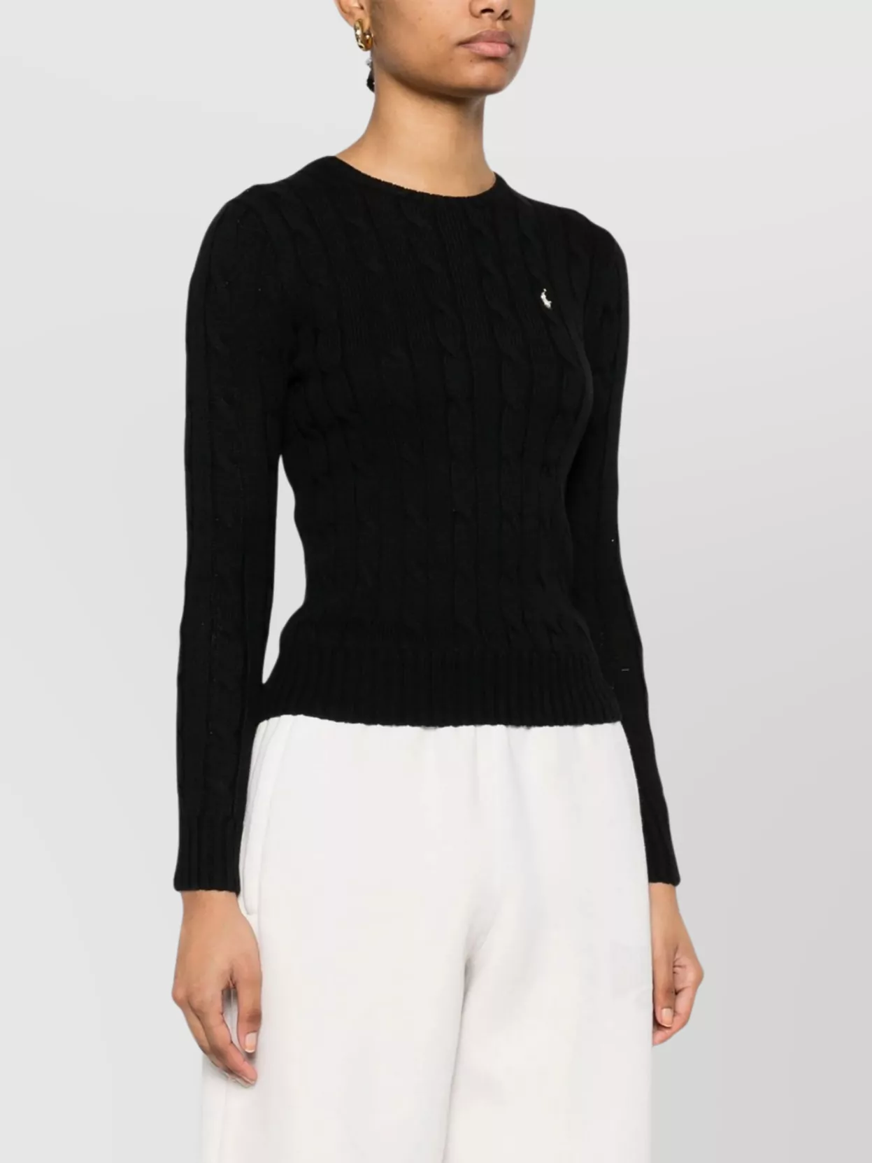 Ralph Lauren Cable-knit Design Knitwear Sweater In Black