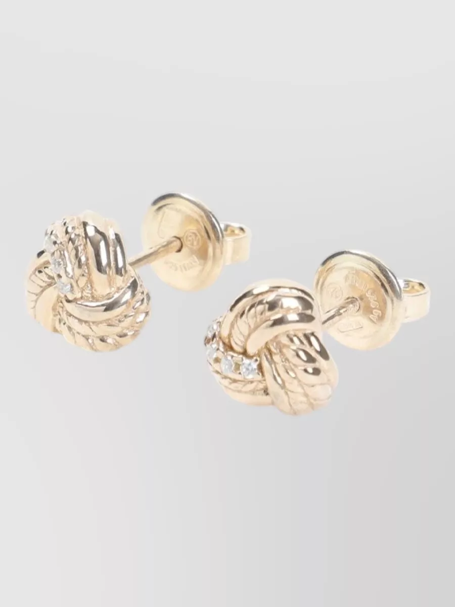 Bottega Veneta Crystal-Embellished Knotted Stud Earrings