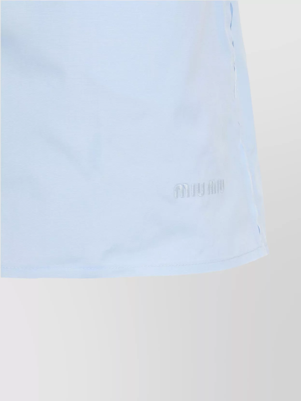 Miu Miu Poplin Cotton Shorts Raw Edges In Blue