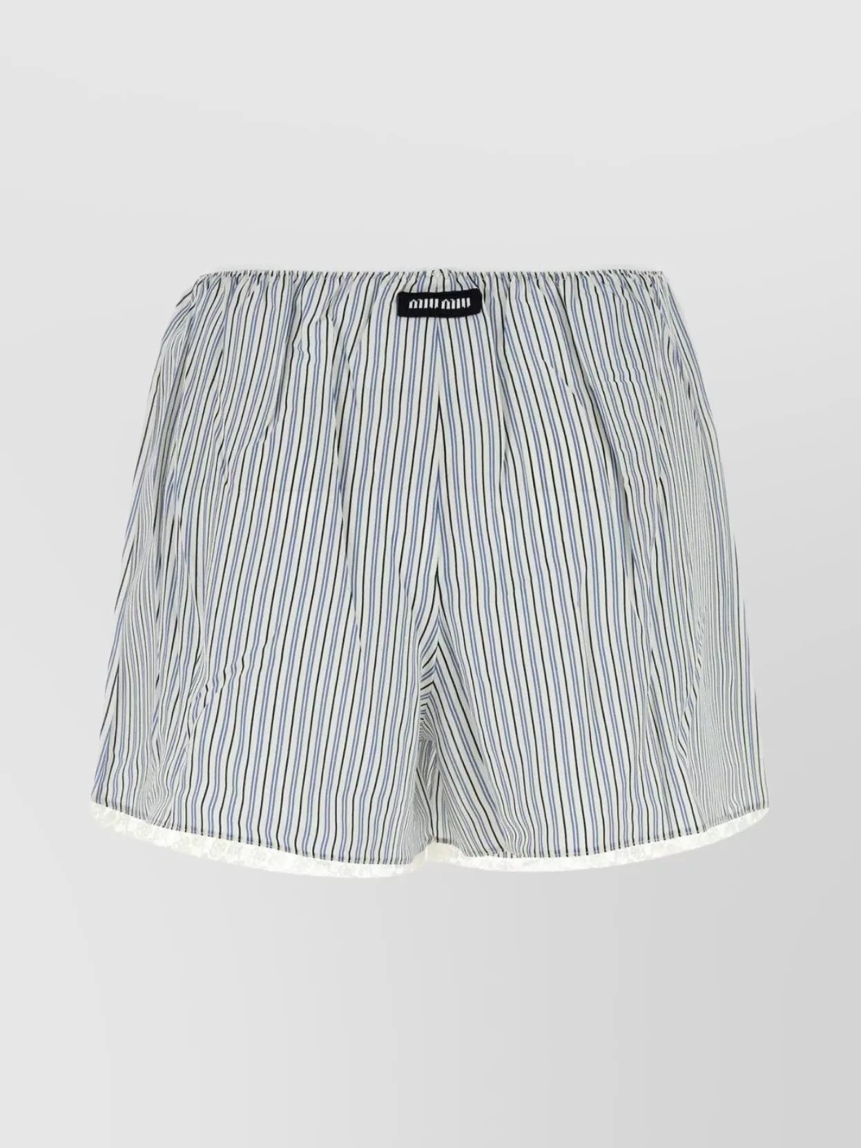 ショーツ Miu Miu Embroidered Silk Shorts Miu Miu Embroidered silk shorts with stripes | The Fashion