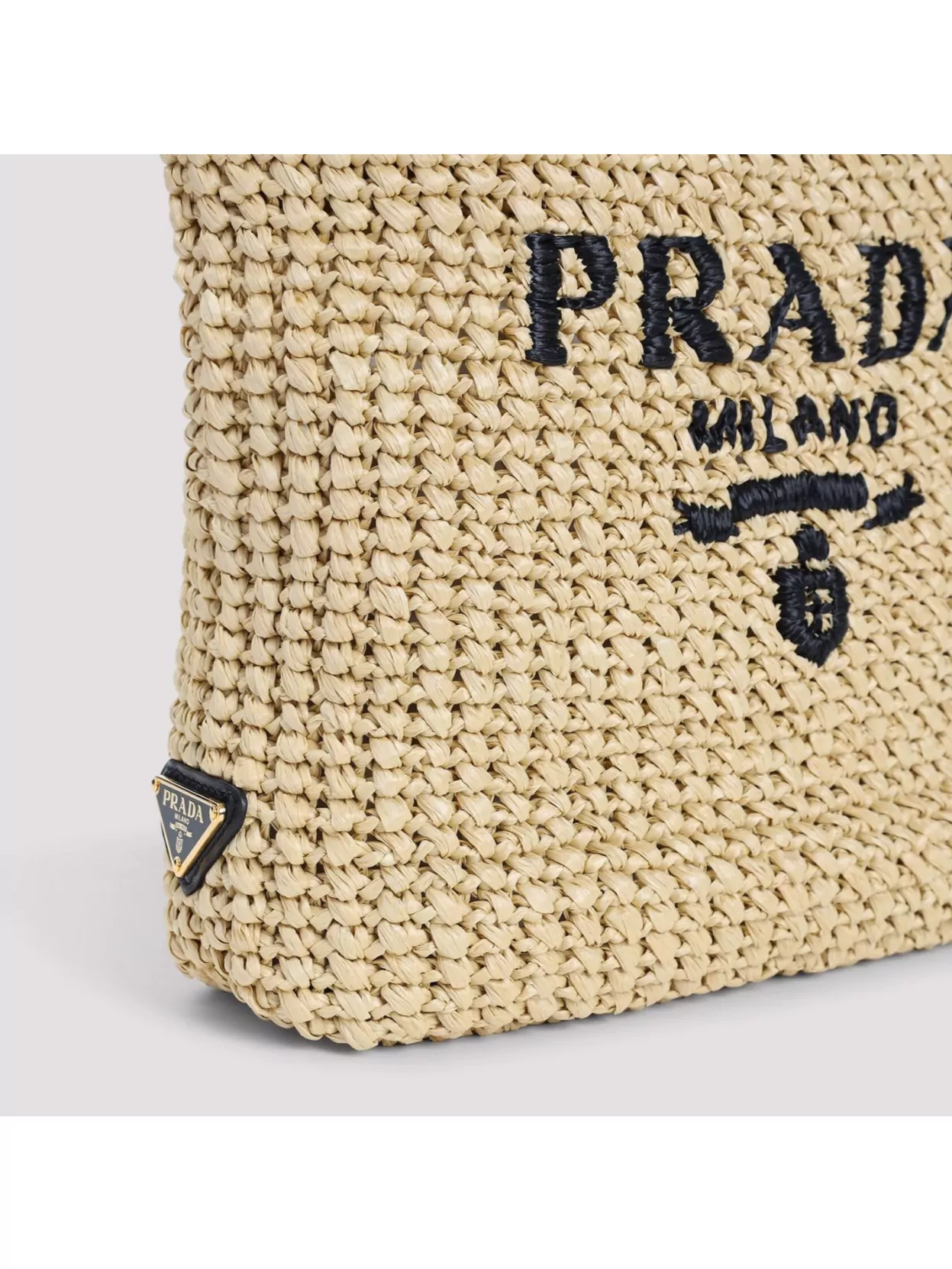 Prada Small Crochet Logo Handbag In Yellow