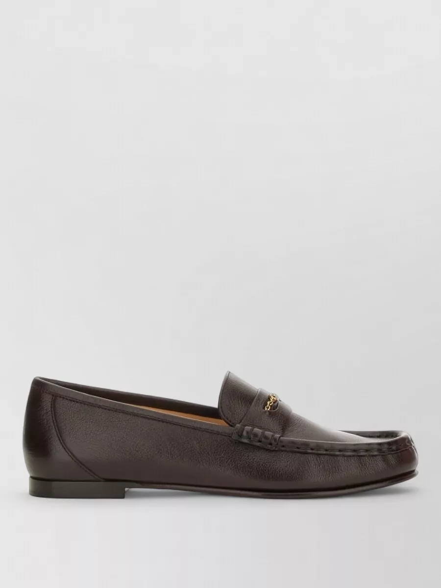 Chloé Leather Loafer Shoe Round Toe Design