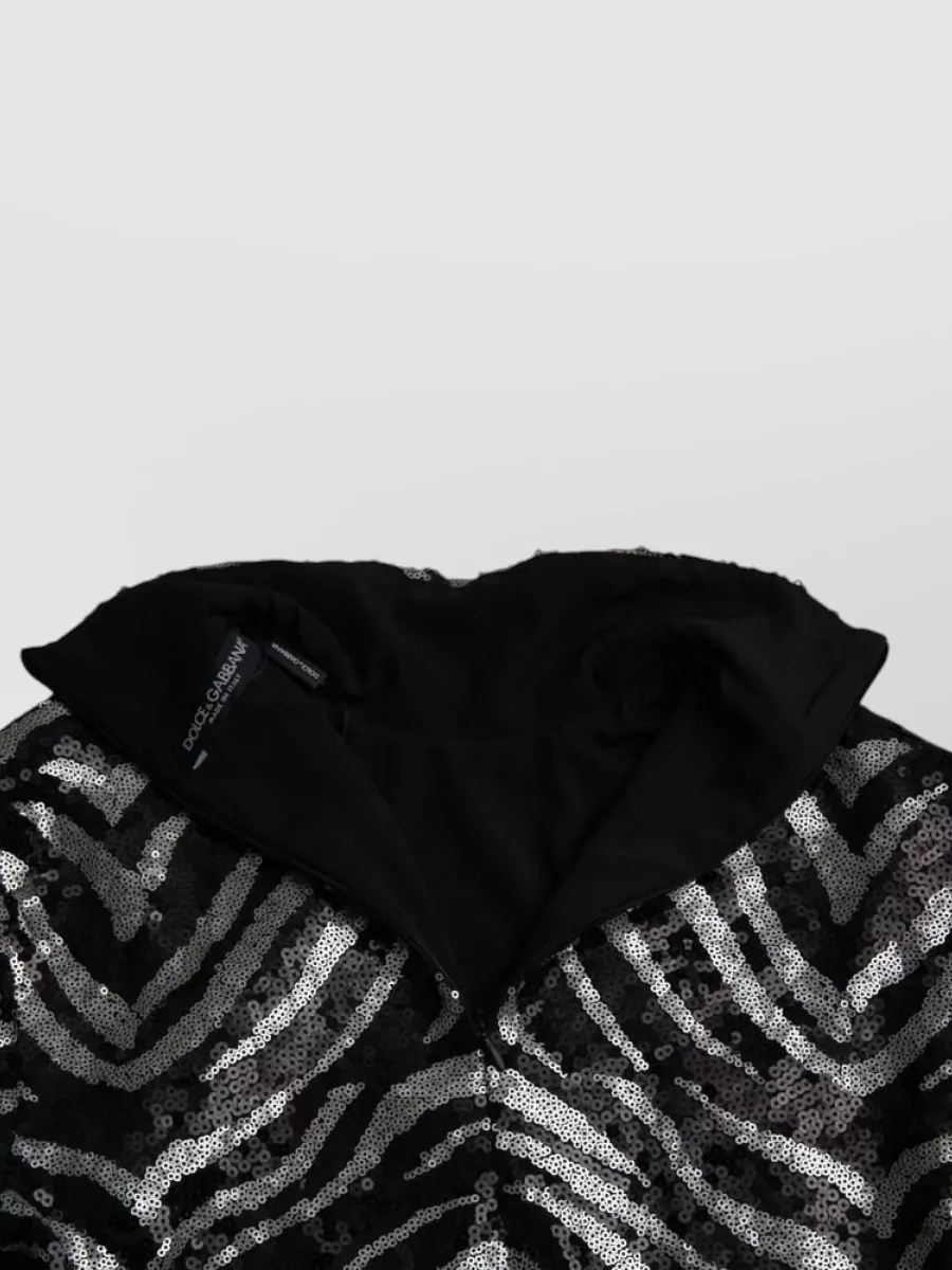 Dolce&Gabbana Sequin-Embellished Zebra-Print Long-Sleeve Shirt