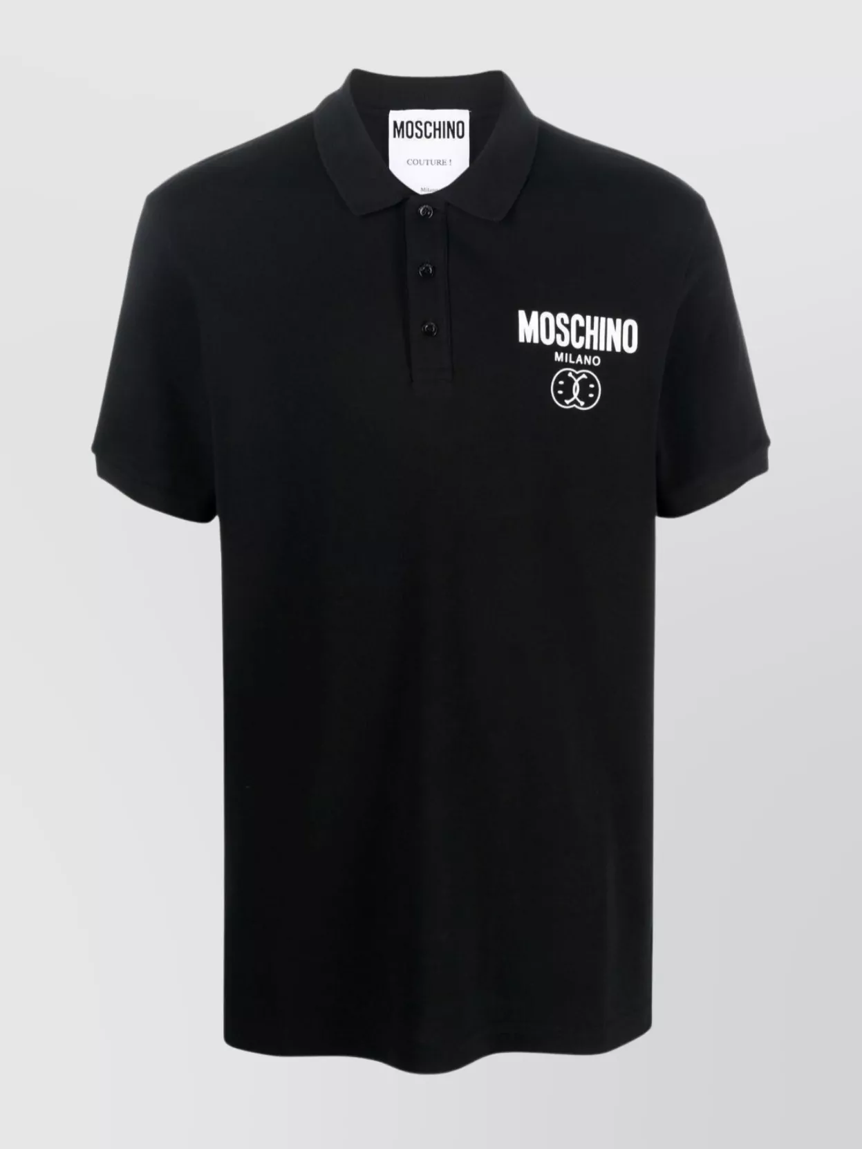 Shop Moschino Classic Polo Shirt With Straight Hem In Black