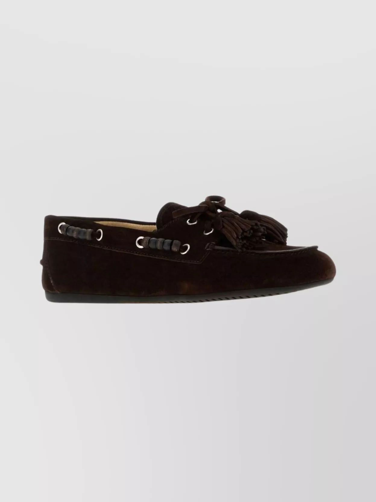 Miu Miu Suede Loafers Featuring Tassel Detail In Brown