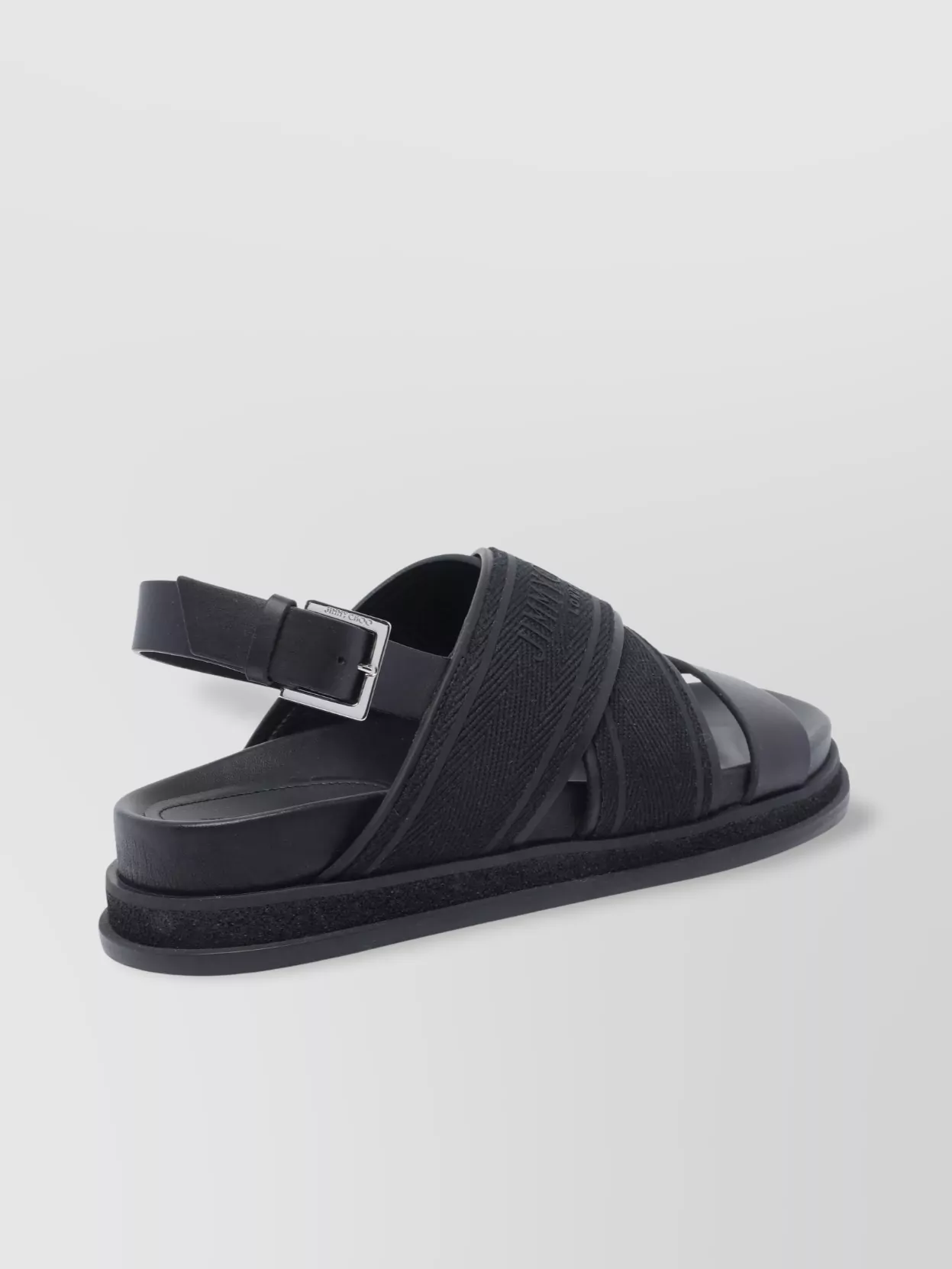 Jimmy Choo Joa Flat Sandals Textured Strap