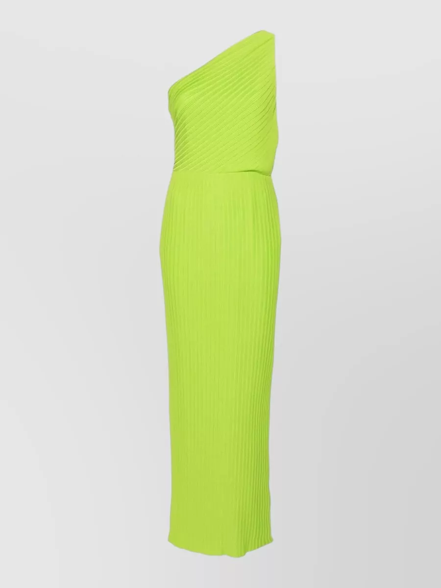 Solace London Pleated one-shoulder sleeveless maxi dress