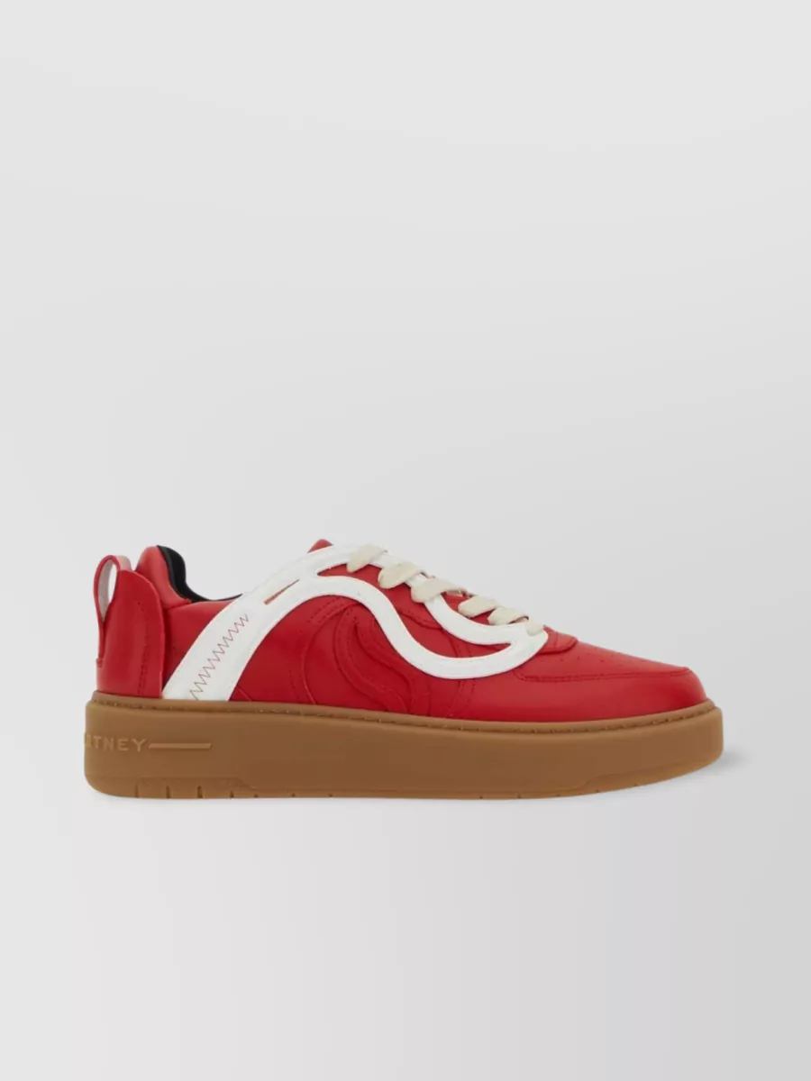 Shop Stella Mccartney Red Synthetic S-wave 1 Sneakers