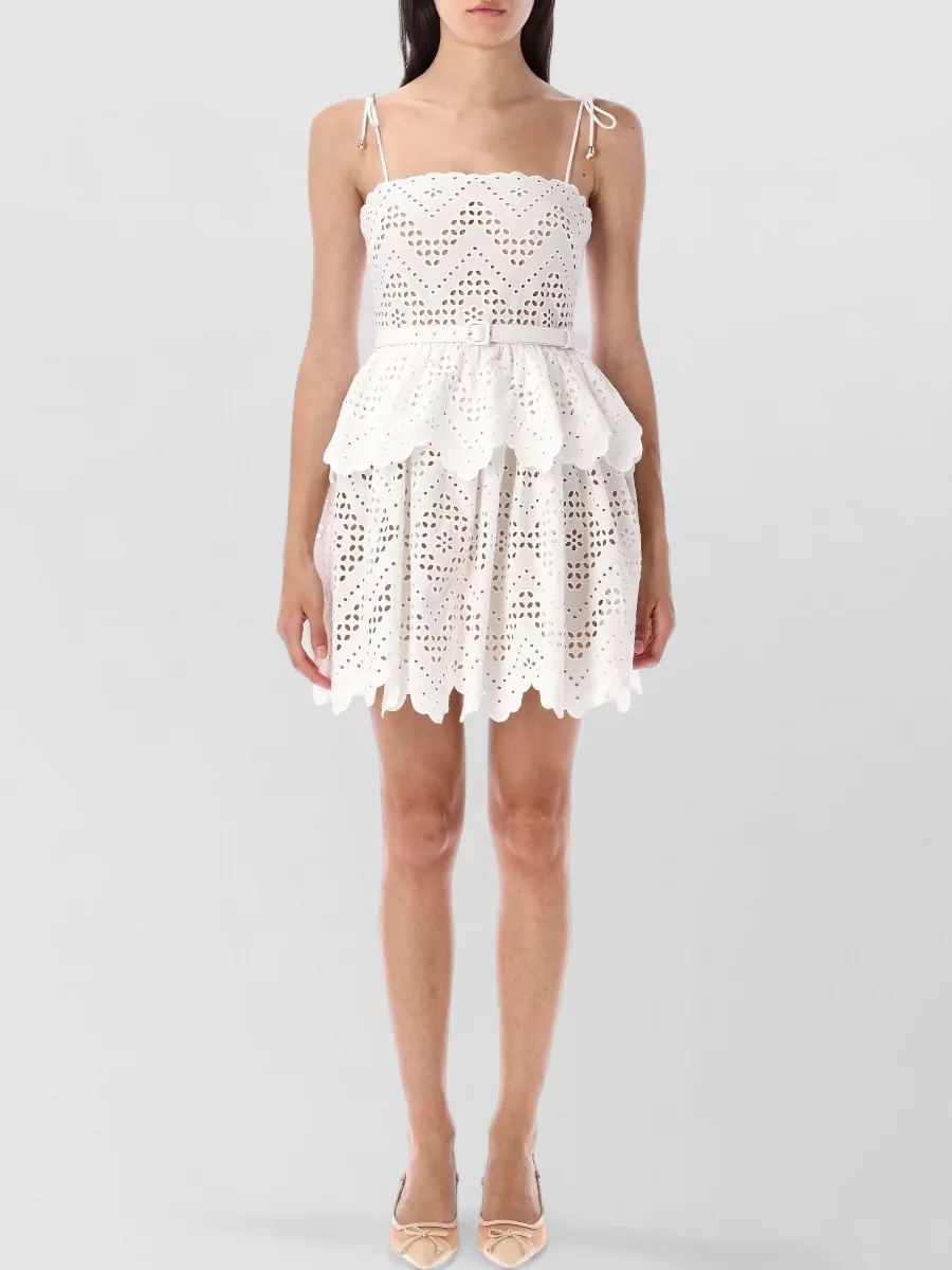 Self-Portrait Cotton Broderie Mini Dress