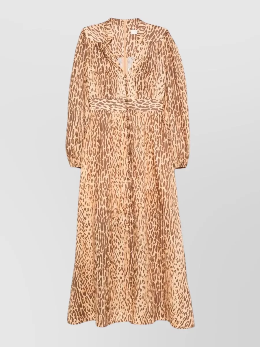 Zimmermann Linen plunge midi dress